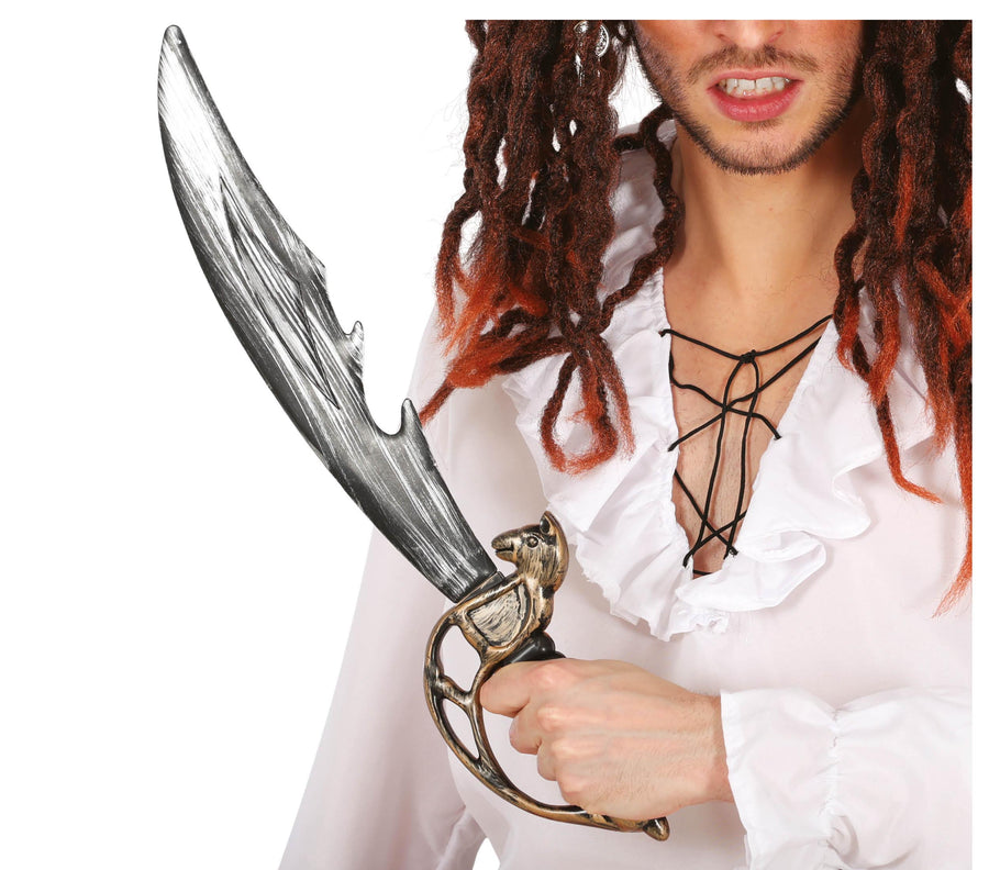 Piratensäbel für Erwachsene 50 cm mit Augenklappe