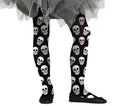 Totenkopf Strumpfhose für Mädchen schwarz weiß