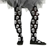 Totenkopf Strumpfhose für Mädchen schwarz weiß, Bild 1