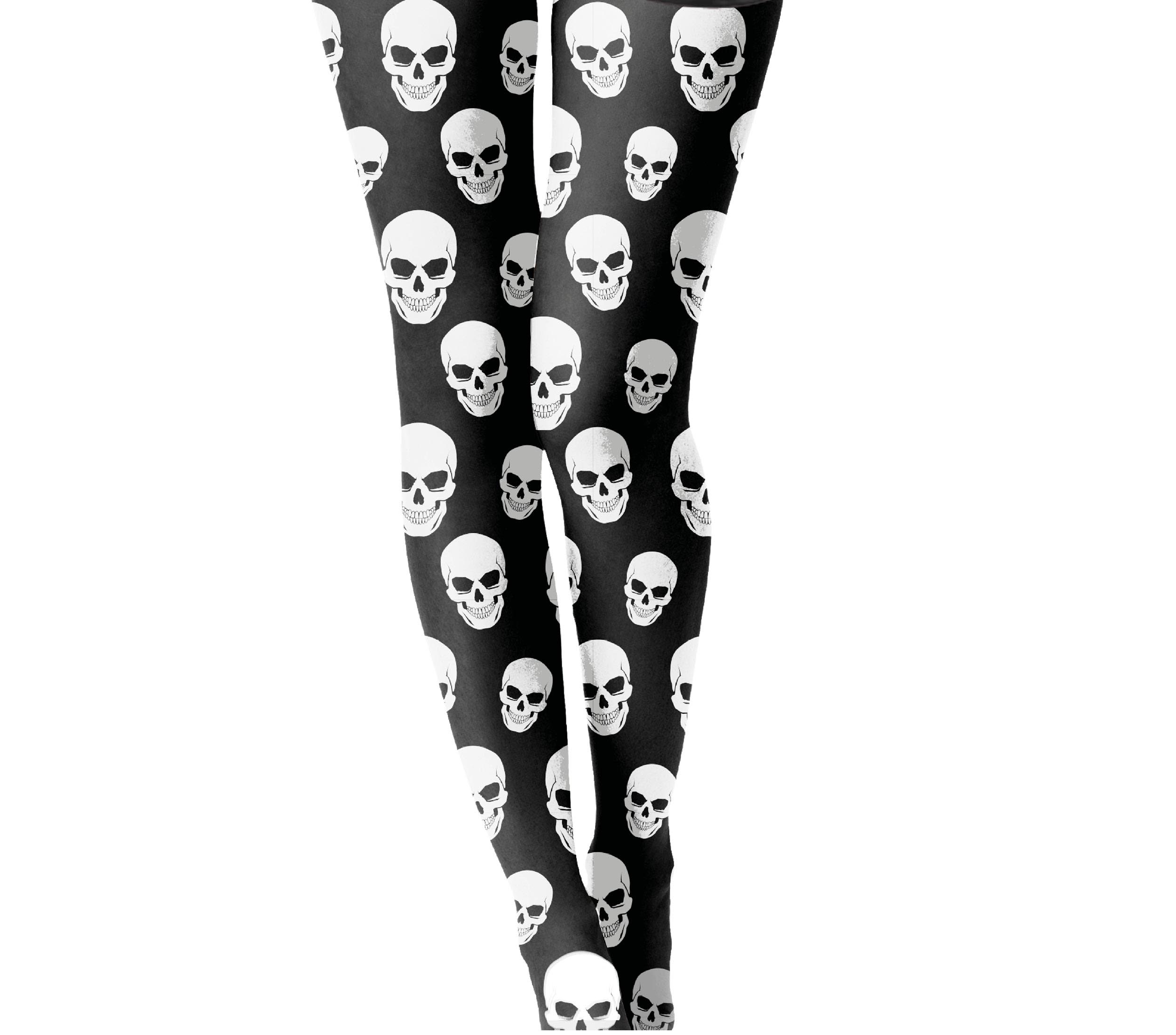 GP17153 – Skelett Halloween Strumpfhose Kostüm – Farbe: Schwarz