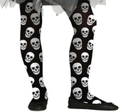 Totenkopf Strumpfhose für Mädchen schwarz weiß, Bild 2