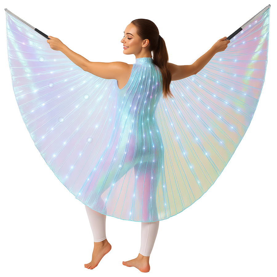 LED Flügel für Damen 140 cm mit Stäben