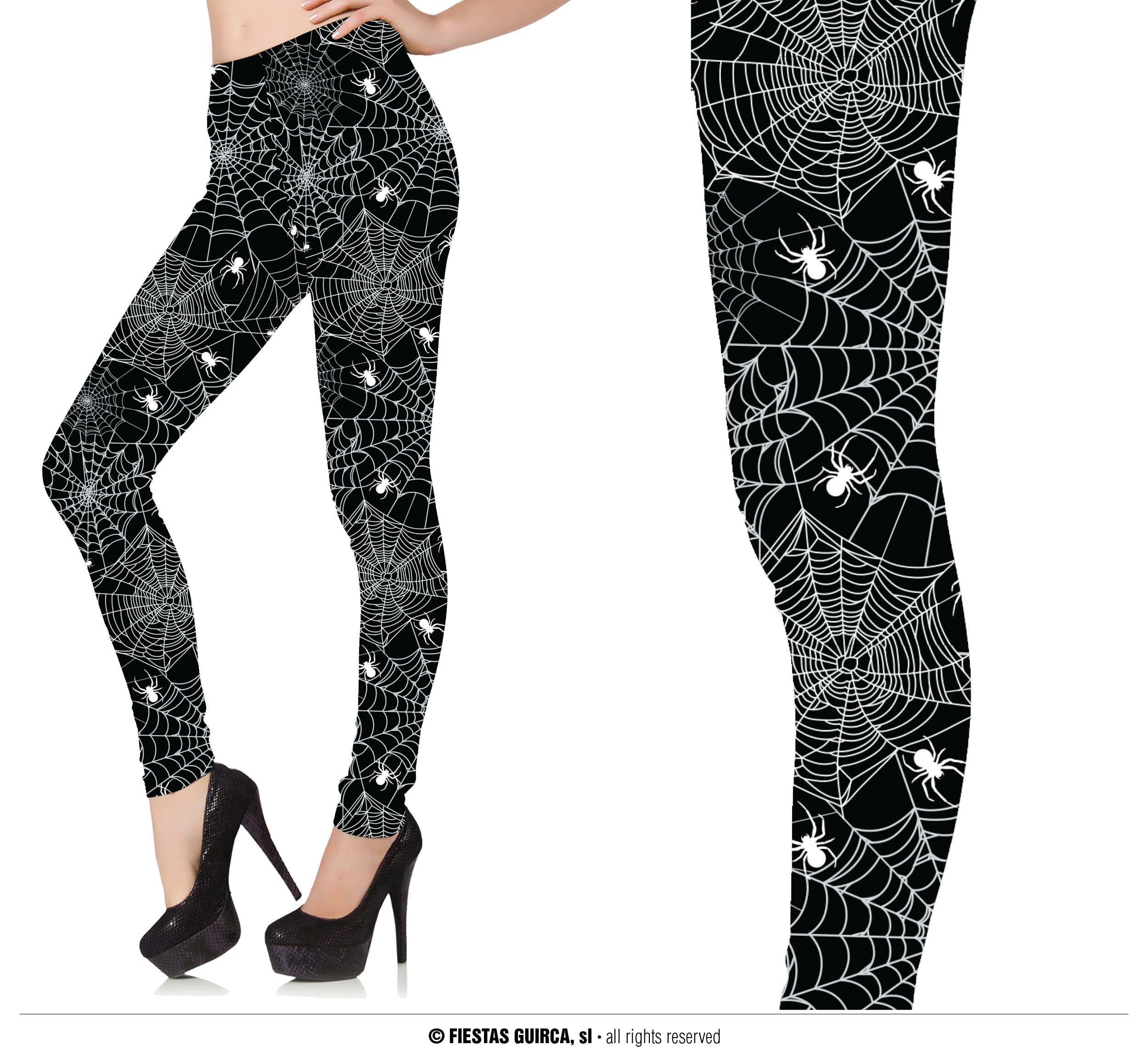 GP17183 – Halloween Spinnennetz Hose Gruseliges – Größe: 38 - 40 (M), 42 - 44 (L) – Farbe: Mehrfarbig
