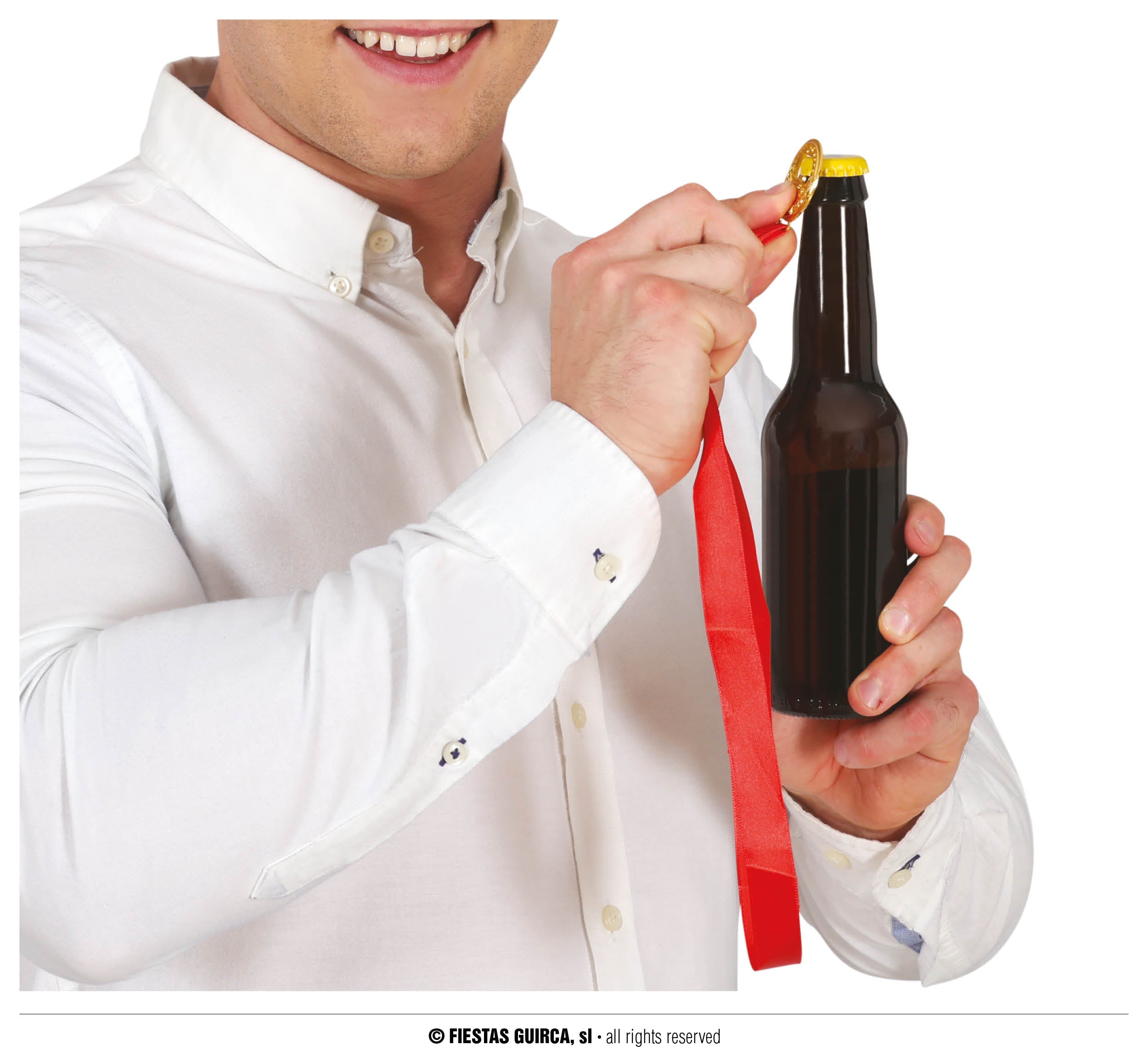 GP17197 – Junggesellenabschied Flaschenöffner Medaille – Farbe: Rot