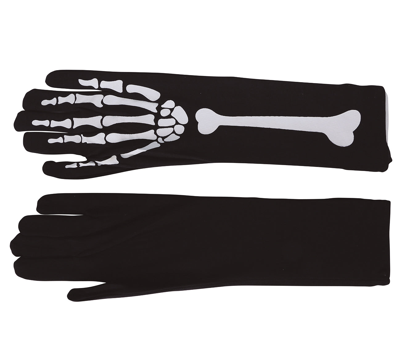 GP17209 – Skelett Halloween Langhandschuhe – Farbe: Schwarz