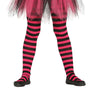 GP17219 – Abenteuerfigur Strumpfhose Mit Rot Schwarz Streifen – Größe: 3 - 6 Jahre – Farbe: Pink