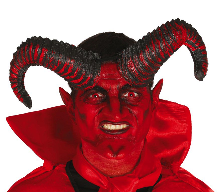 Dämon Hörner Halloween Kostüm Rot