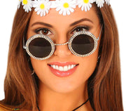 Runde Hippie Brille für Damen mit Strasssteinen, Bild 2