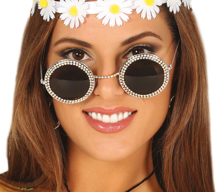 GP17273 – Hippie Brillen 60s Retro Runde – Farbe: Schwarz, Ansicht 2