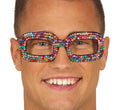 Glitzer Pop Brille für Erwachsene bunt