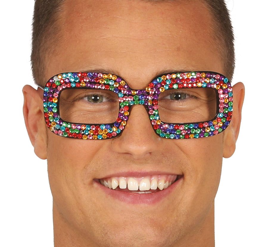 Glitzer Pop Brille für Erwachsene bunt