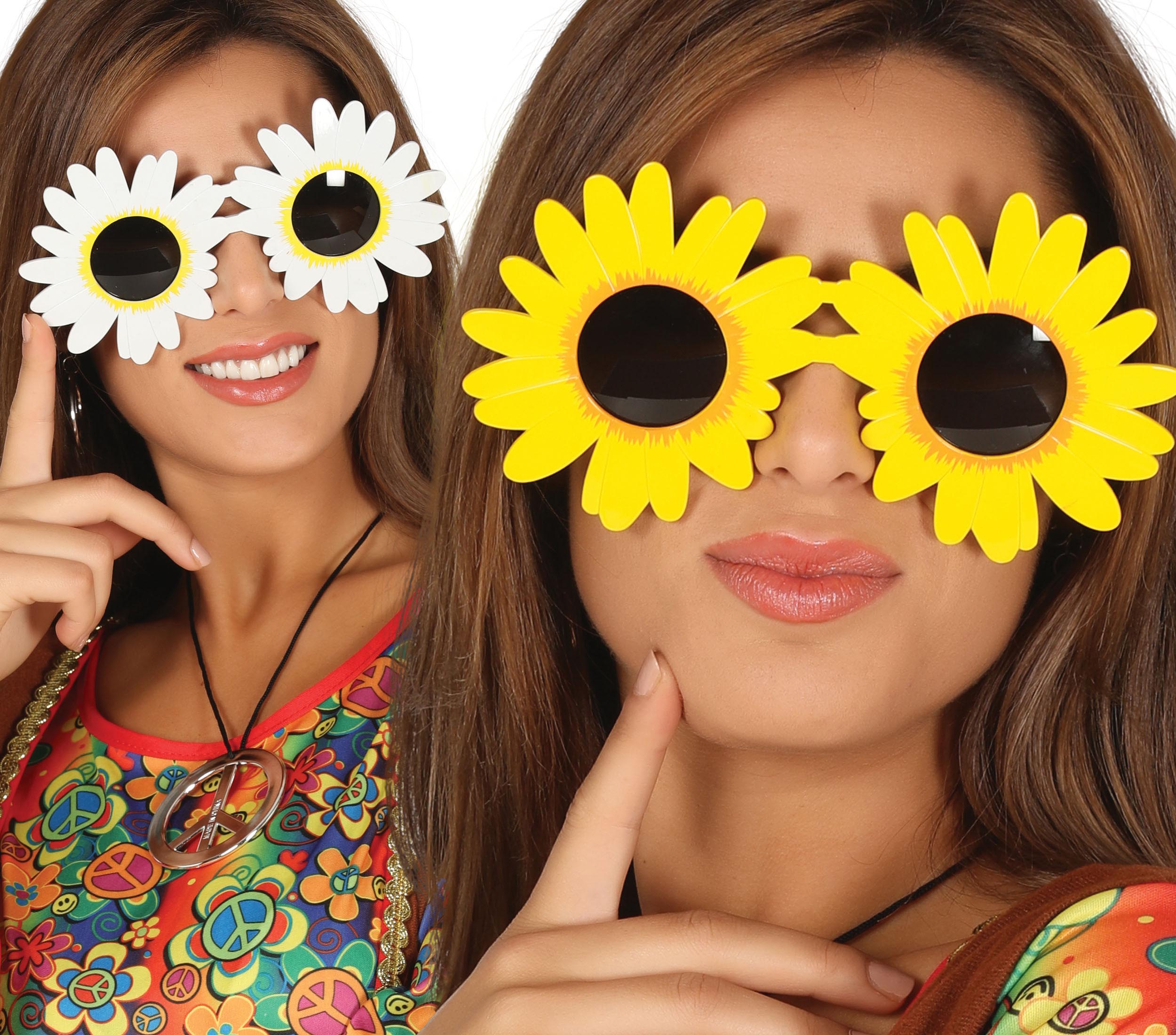 GP17278 – Hippie 60s Blumenbrille Karneval – Größe: Standard