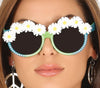 GP17279 – Hippie Sonnenbrille 60s Blumenmode – Farbe: Grün