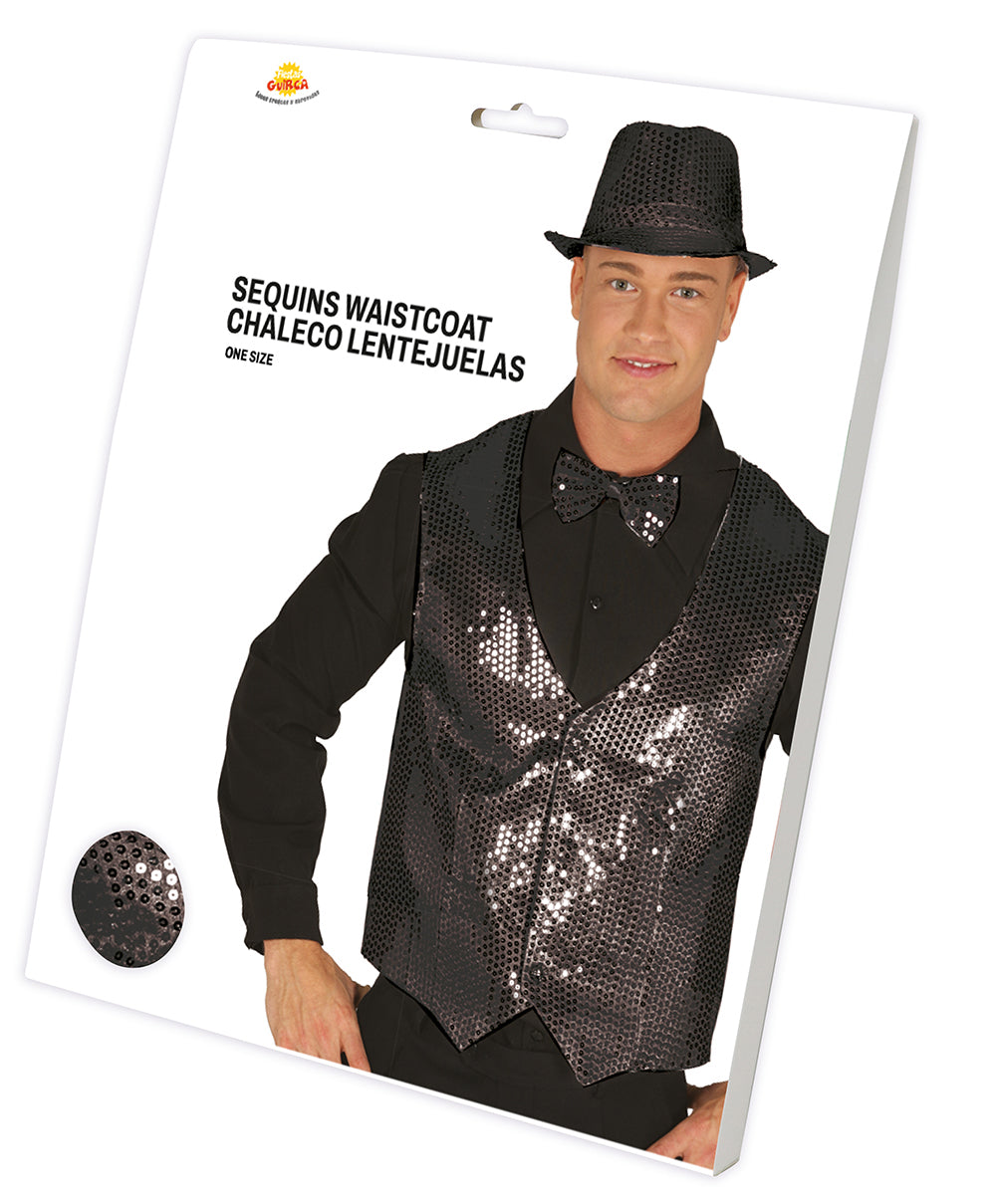 GP17351 – Pailletten Glanzweste Karnevalsliebling – Farbe: Schwarz