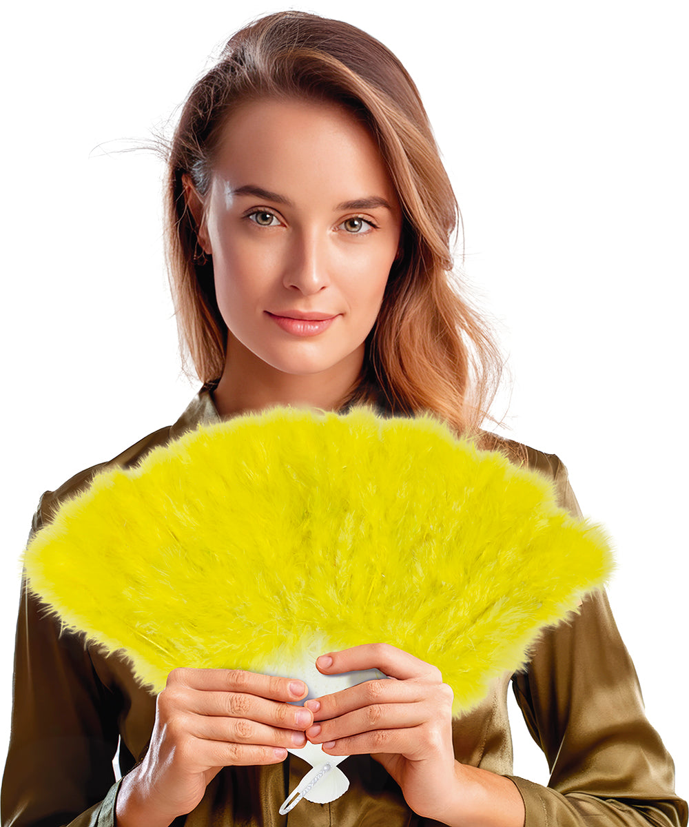 GP18113 – 20s Federfächer Gelb Accessoire Party – Farbe: Gelb