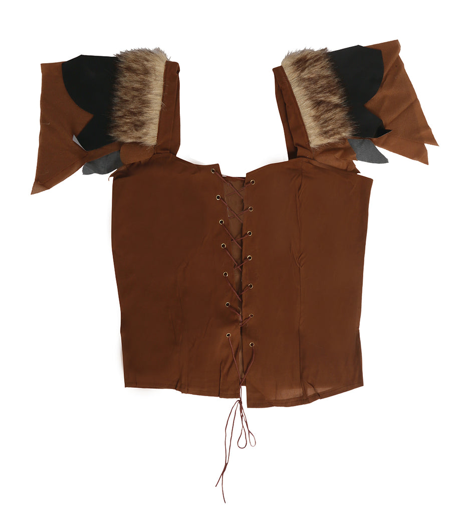 GP17499 – Wikinger Mittelalter Gewand Fantasy – Farbe: Braun, Ansicht 2