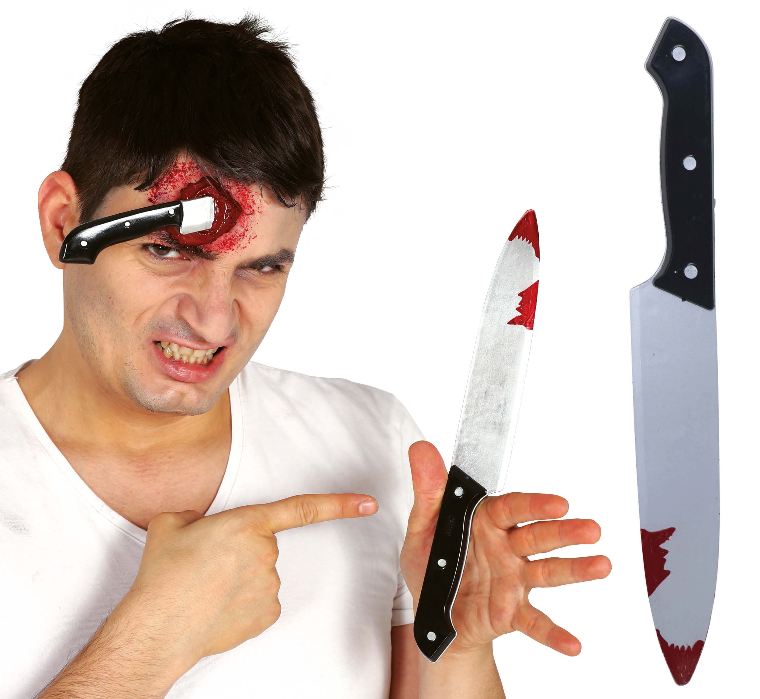 GP17521 – Koch Halloween Messer Blutige Optik – Farbe: Silber