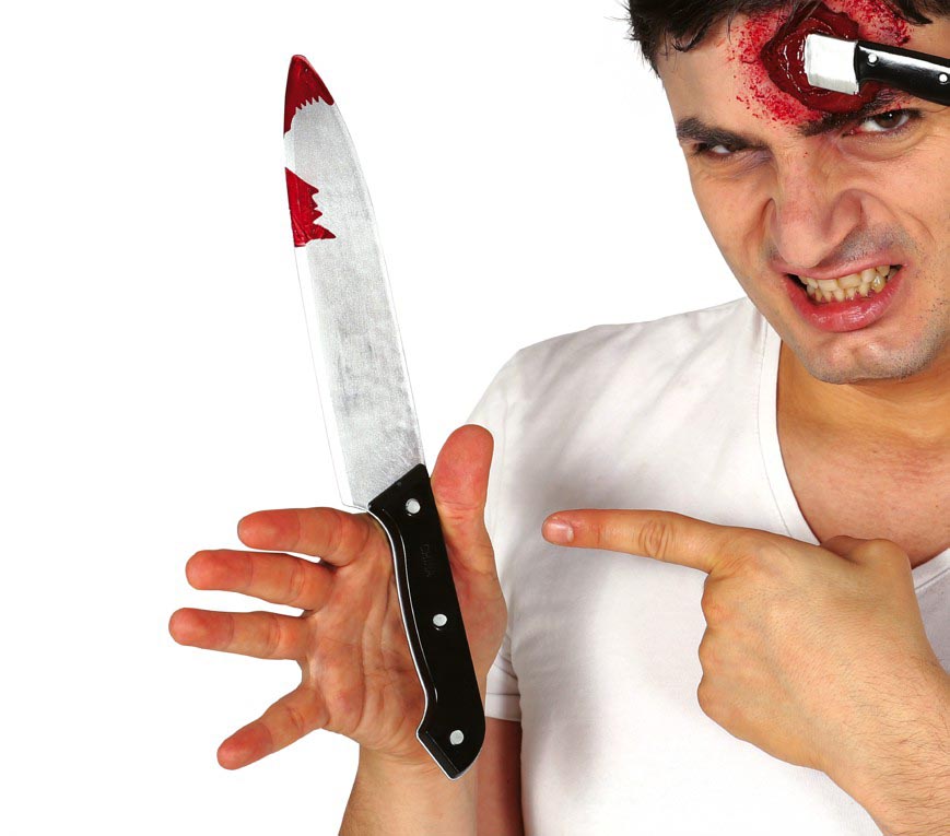 GP17521 – Koch Halloween Messer Blutige Optik – Farbe: Silber