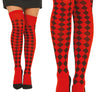 GP17537 – Harlekin Karneval Strümpfe Rot Schwarz – Farbe: Rot
