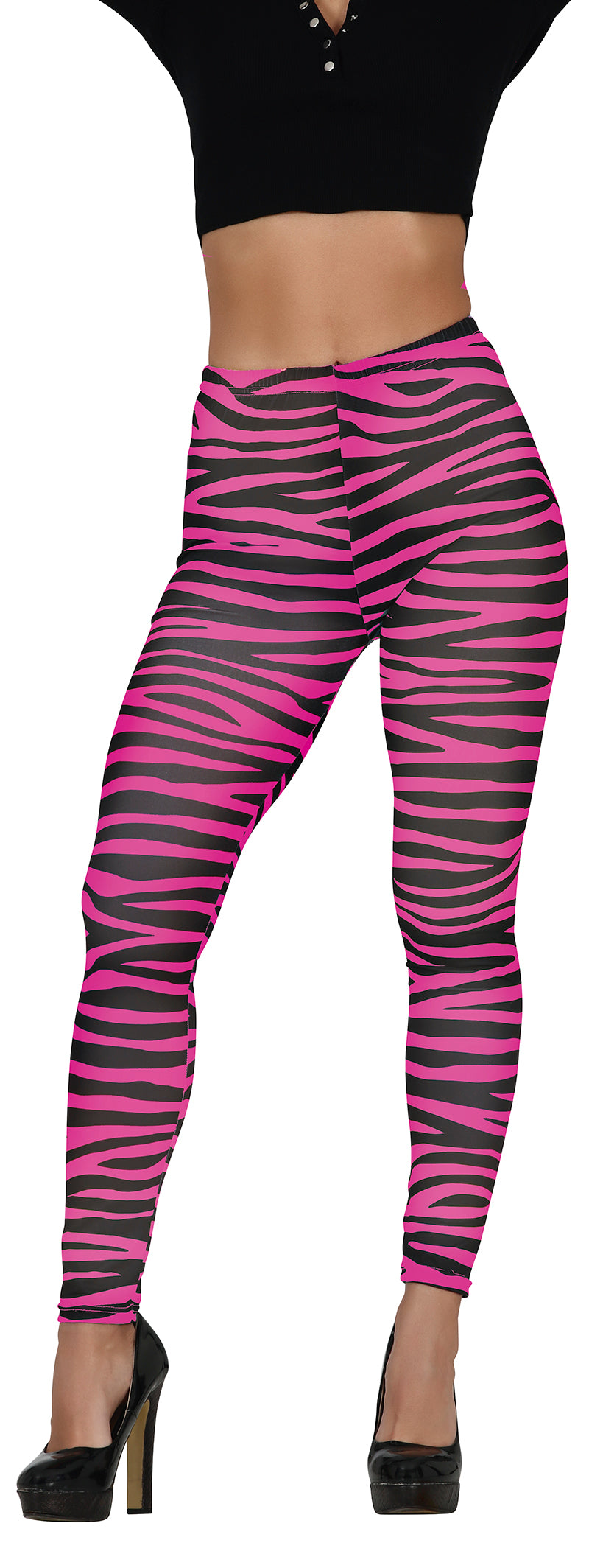 GP17551 – 70s 80s Karneval Leggings Pink – Größe: 42 - 44 (L) – Farbe: Pink