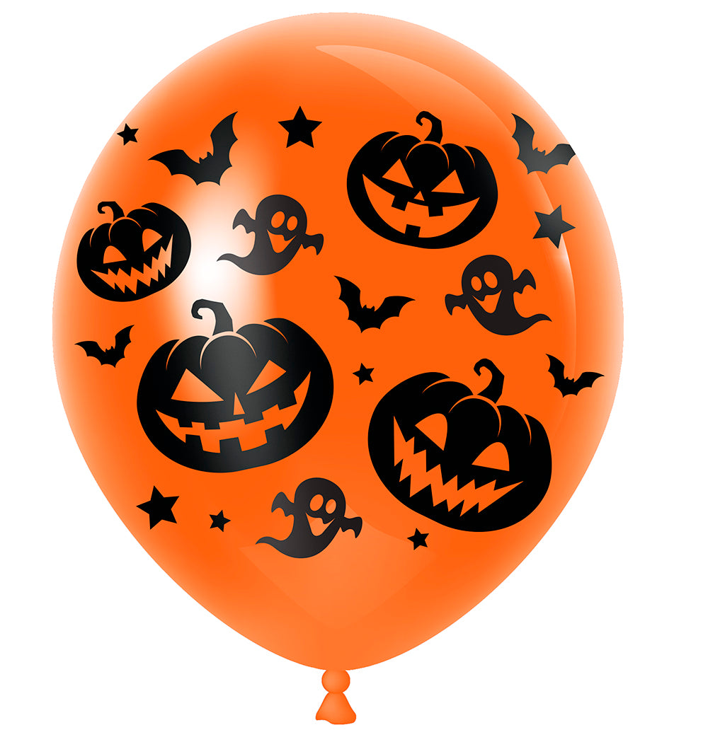 GP31500 – Halloween Luftballons 30 cm 10 Stück – Farbe: Orange, Kürbis + Geist