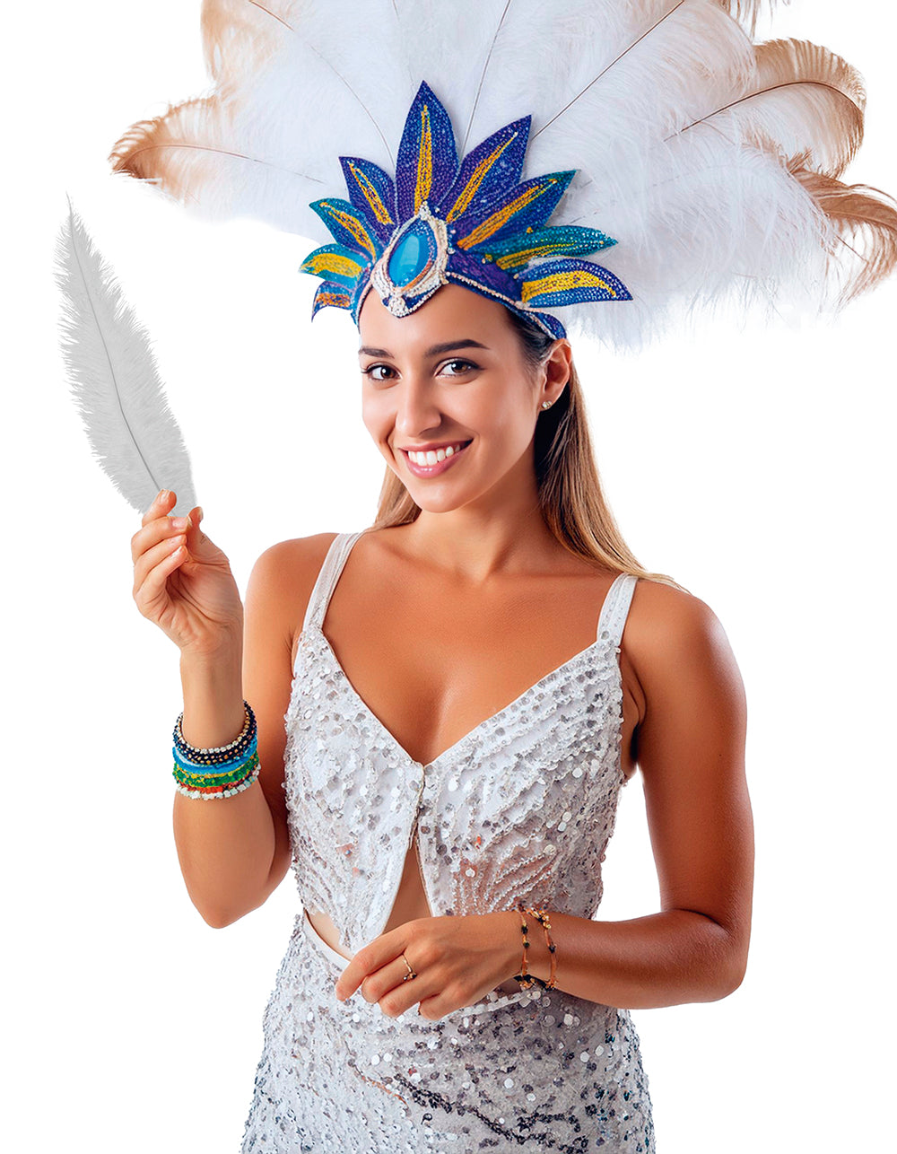 GP17664 – 20s Karneval Straußfedern Dekoration – Farbe: Weiß