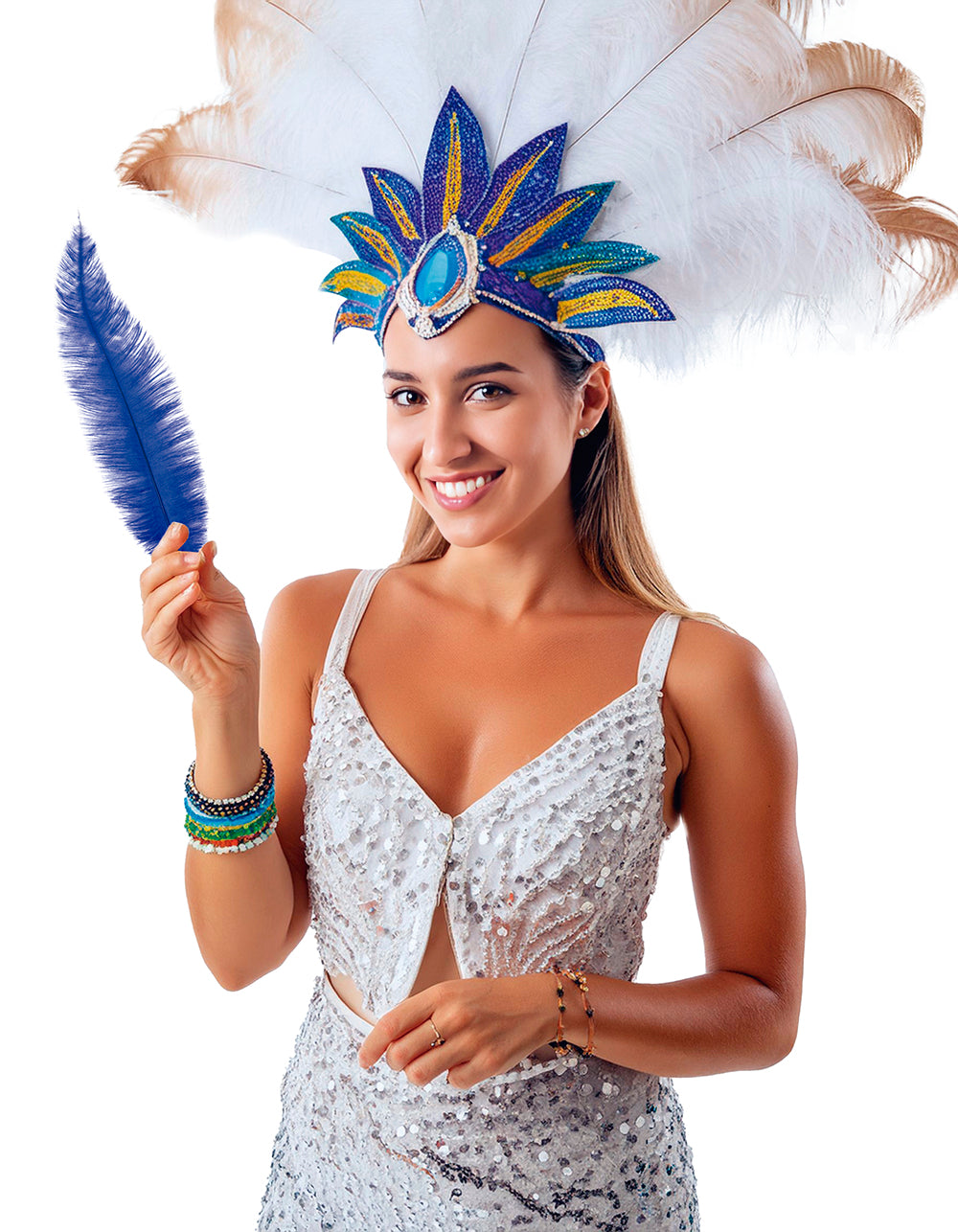 GP17664 – 20s Karneval Straußfedern Dekoration – Farbe: Blau