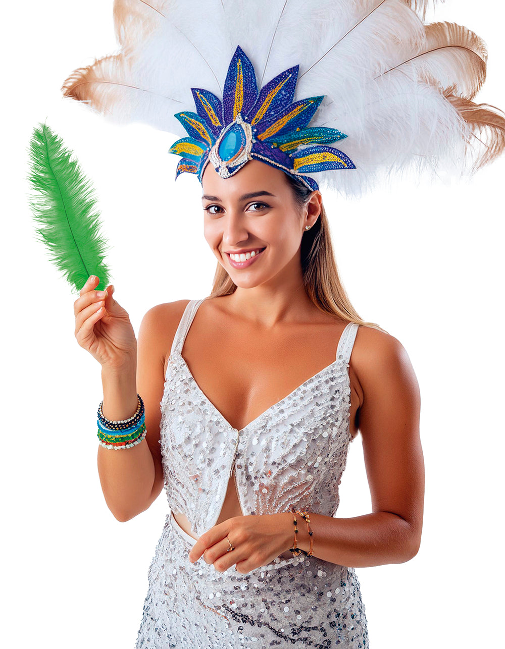 GP17664 – 20s Karneval Straußfedern Dekoration – Farbe: Grün