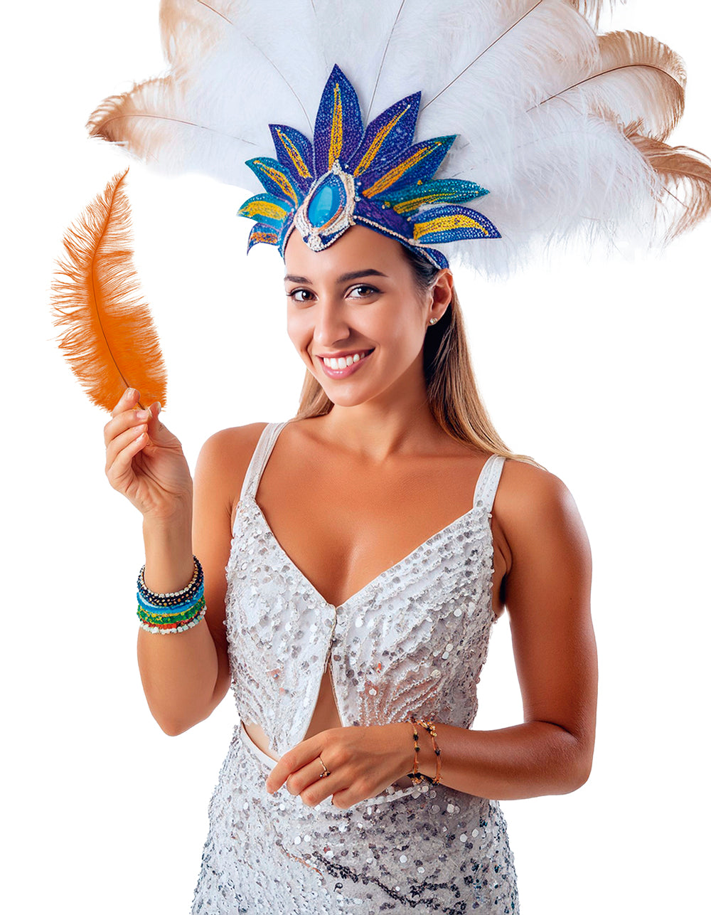 GP17664 – 20s Karneval Straußfedern Dekoration – Farbe: Orange