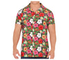 GP17786 – Hawaiianische Sommer Strandbluse Blumenmuster – Größe: 52 - 54 (L) – Farbe: Mehrfarbig