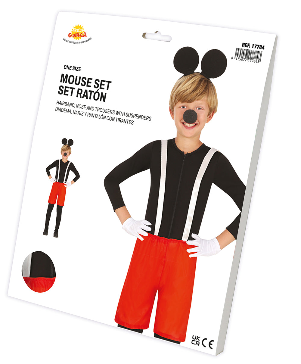 GP17784 – Maus Kostüm Kinder Karneval Set – Farbe: Schwarz