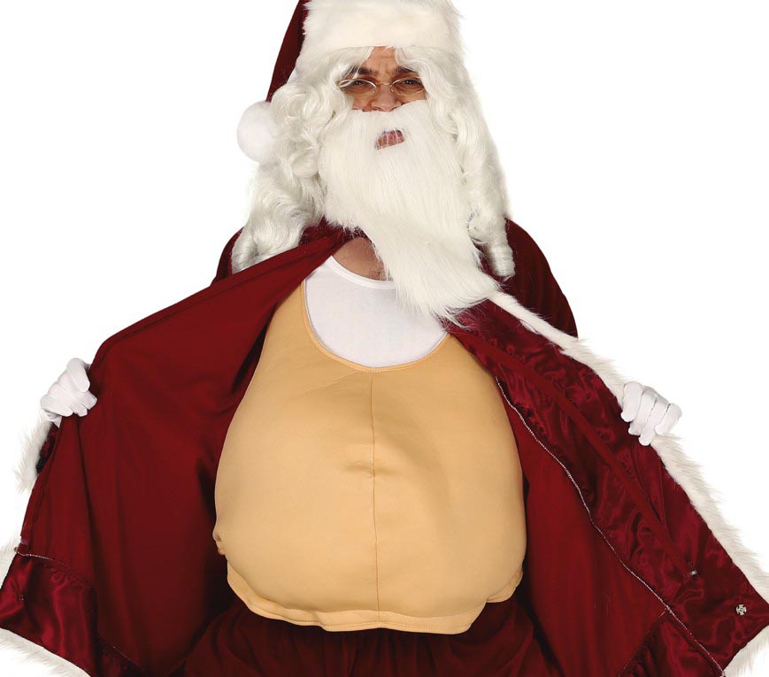 GP17895 – Weihnachtsmann Bauch Attrappe – Farbe: Beige, Ansicht 2