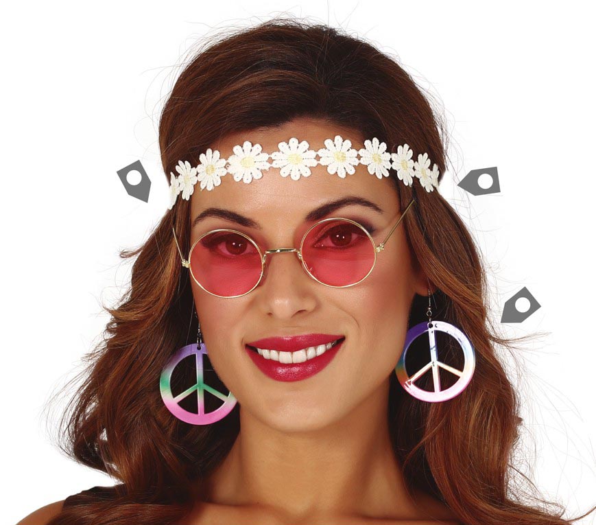 Hippie Set für Damen mit Peace Ohrringen