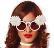 Gänseblümchen Brille für Damen weiß Hippie, Bild 1