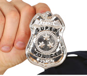Polizeimarke für Erwachsene 7 cm silber, Bild 1