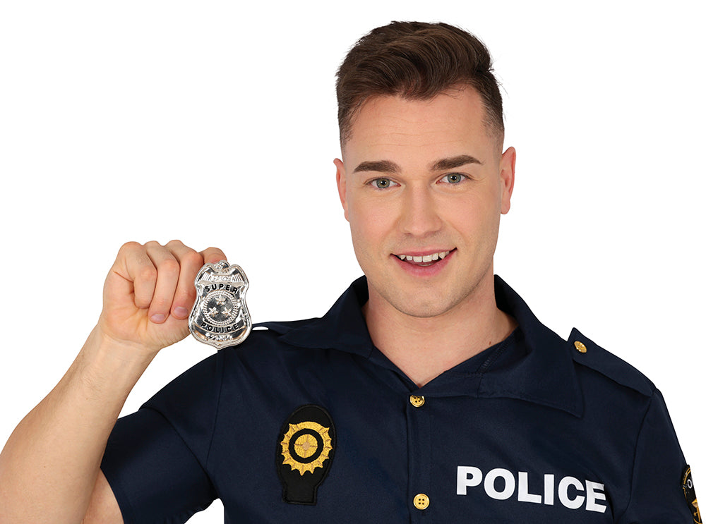 GP17983 – Polizei Abzeichen Karneval Kostüm – Farbe: Silber