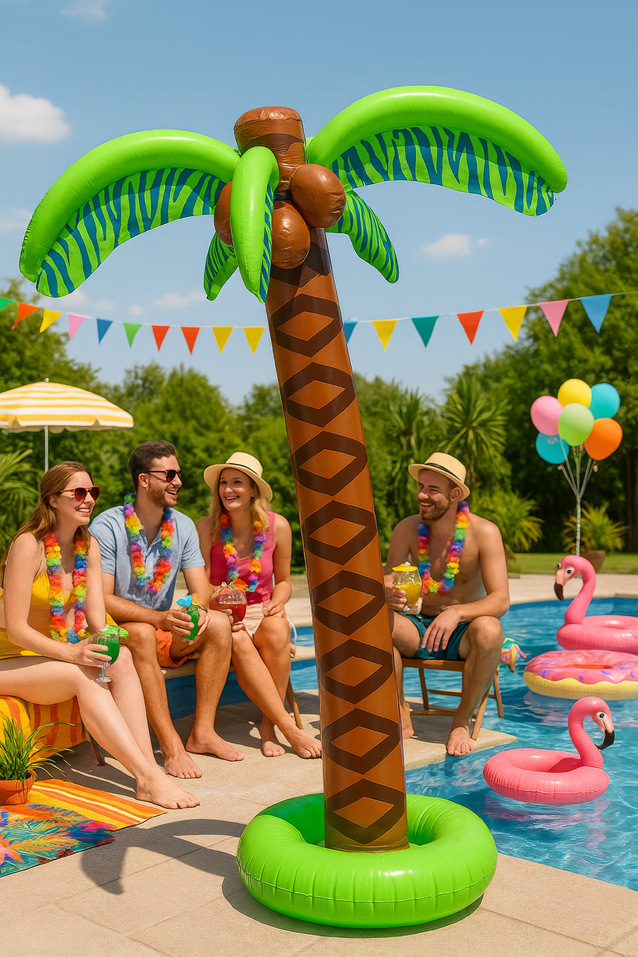 GP18003 – Hawai Palmenparty Deko Aufblasbar – Größe: 180cm, Ansicht 2