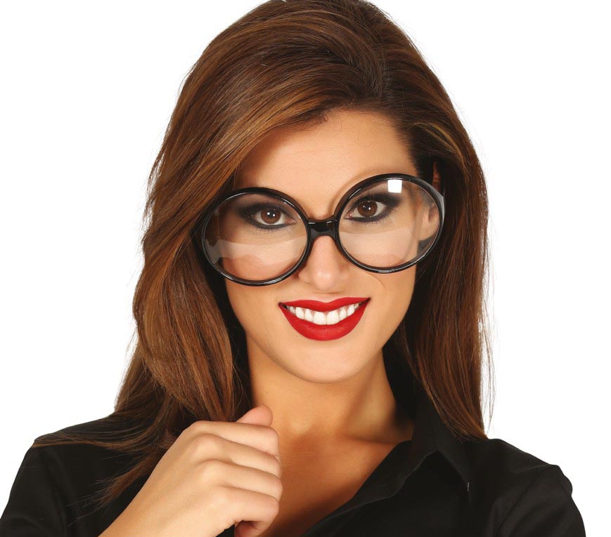 GP18009 – 70s Retro Brillen Karnevalsaccessoire – Farbe: Schwarz, Ansicht 2