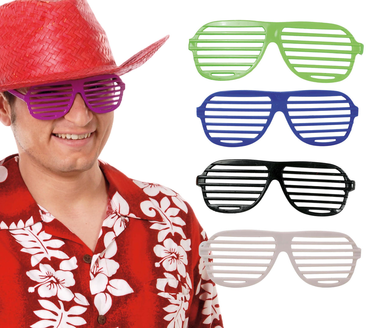 GP18013 – Hawaii Sonnenbrillen Party Gitter – Farbe: Mehrfarbig
