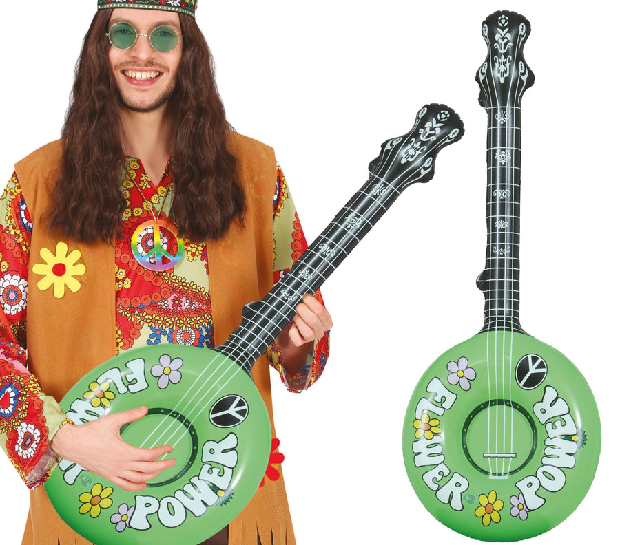 Aufblasbares Banjo Flower Power Hippie