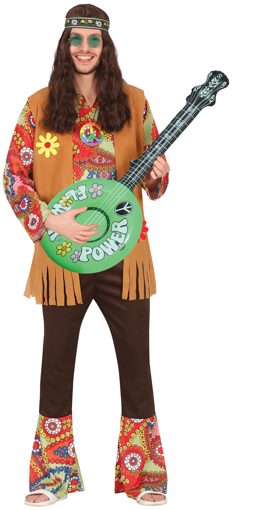 GP18072 – Hippie Karneval Banjo 60s Luft – Farbe: Mehrfarbig, Ansicht 2