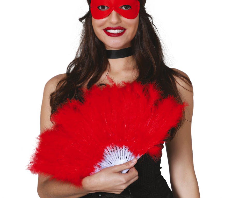 GP18113 – 20s Federfächer Gelb Accessoire Party – Farbe: Rot
