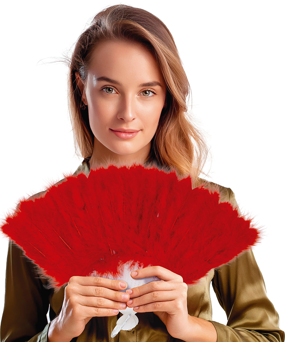 GP18113 – 20s Federfächer Gelb Accessoire Party – Farbe: Rot