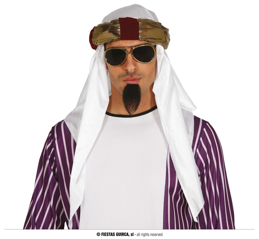 GP18116 – Sheik Karneval Turban Wüstenprinz Kostüm – Farbe: Weiß, Ansicht 2