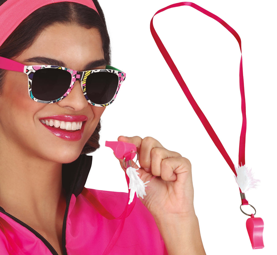 Trillerpfeife für Erwachsene 4 cm pink