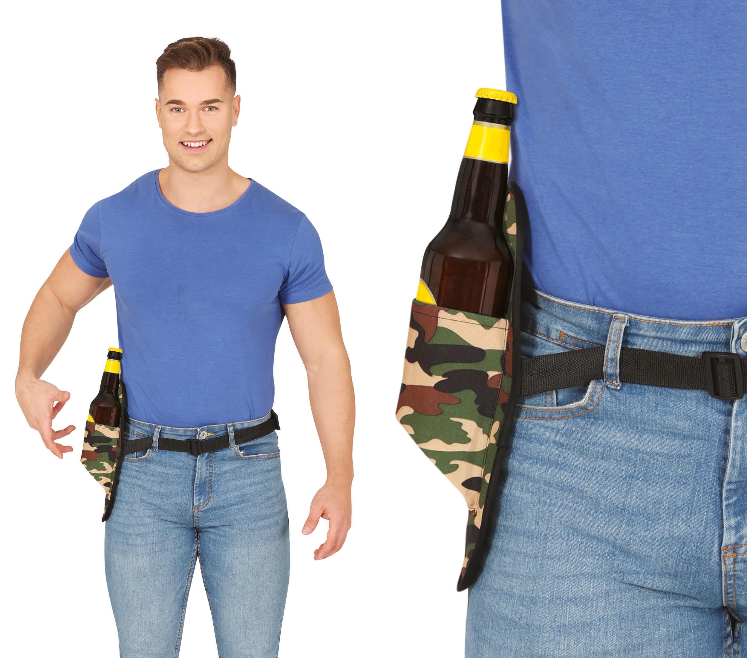 GP18175 – Junggesellenabschied Biergürtel Flaschenhalter – Farbe: Braun