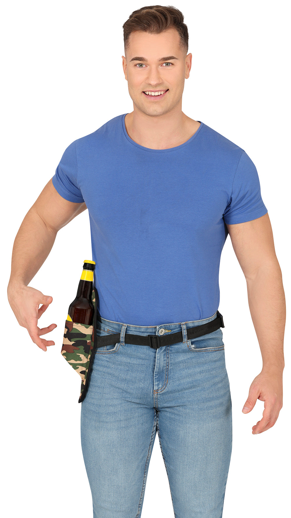 GP18175 – Junggesellenabschied Biergürtel Flaschenhalter – Farbe: Braun