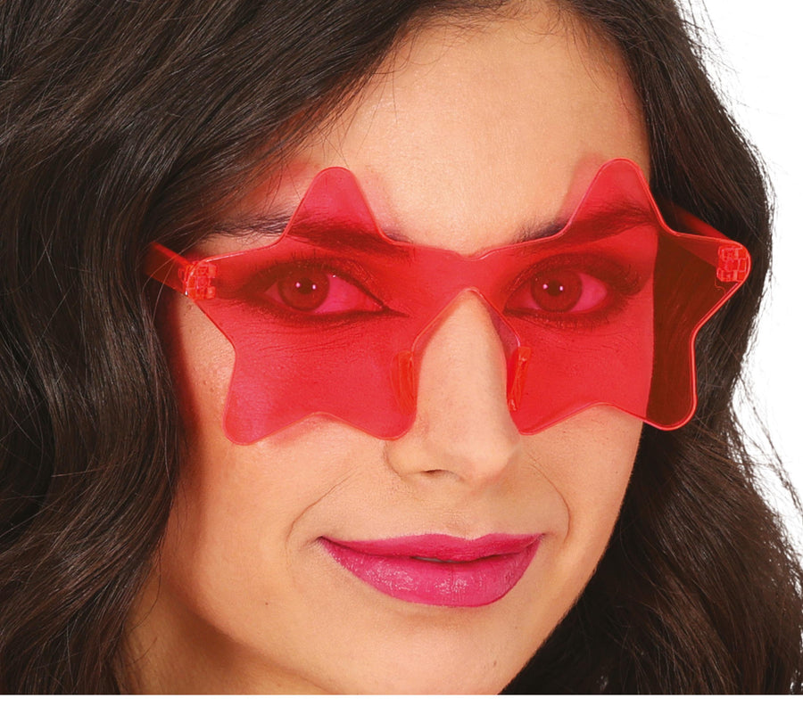 Sternbrille für Erwachsene pink Oversize