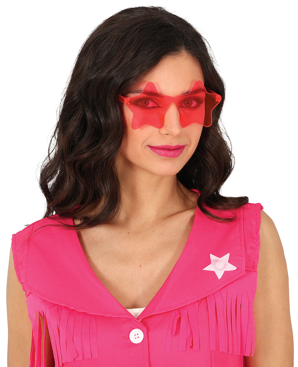 GP18182 – Hippie Partybrille Karneval Rosa Stern – Farbe: Pink