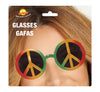 GP18224 – Hippie Brille Karneval Peace Zeichen – Farbe: Mehrfarbig